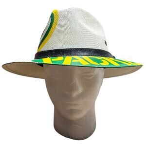 Equinoxio by D'Lenny NWOT hand painted Green Bay Packers Panama hat size large
